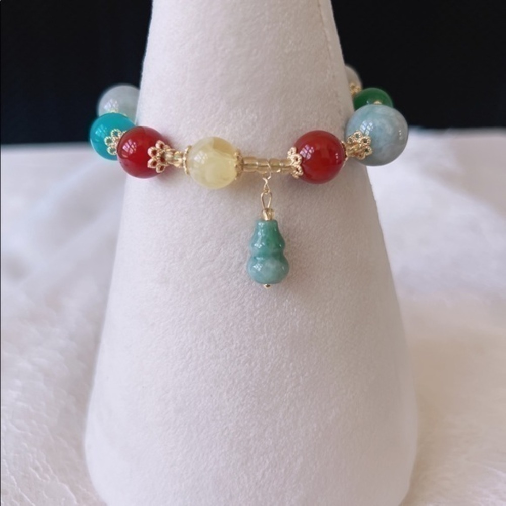 Jade & amazonit multiple Gemstone Bracelet B-0